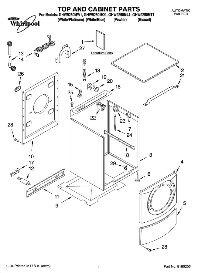 Diagram for GHW9250MQ1