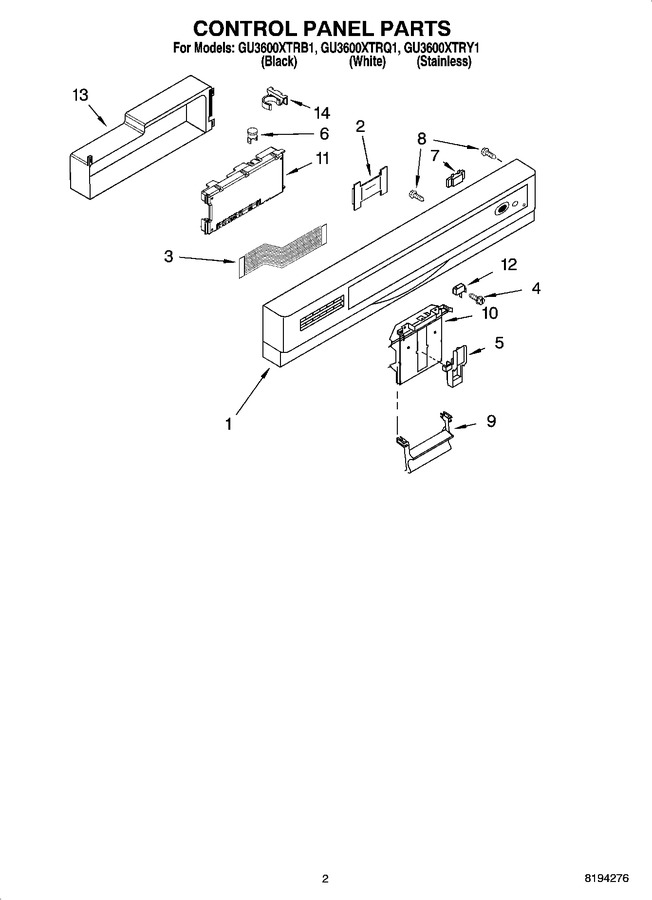 Diagram for GU3600XTRB1