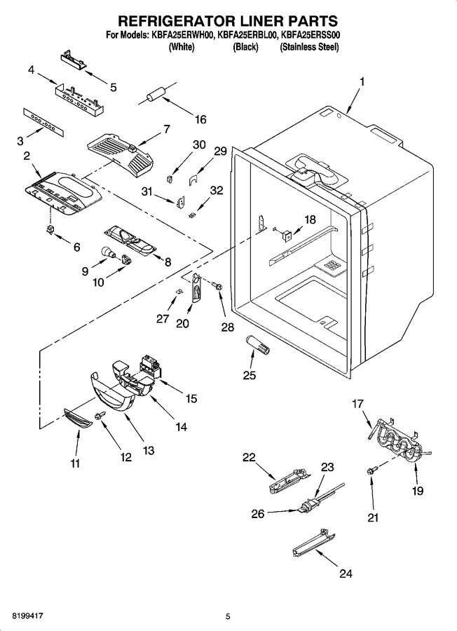 Diagram for KBFA25ERWH00