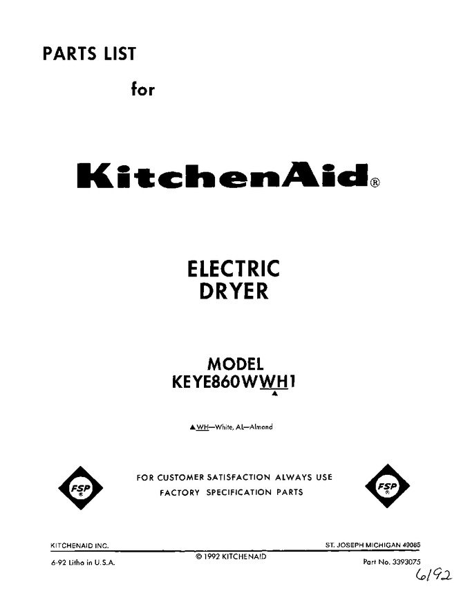 Diagram for KEYE860WAL1