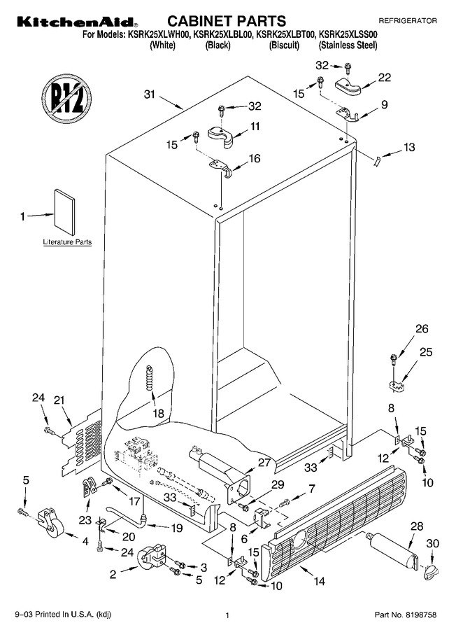 Diagram for KSRK25XLBL00