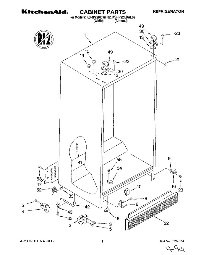 Diagram for KSRP22KDWH02