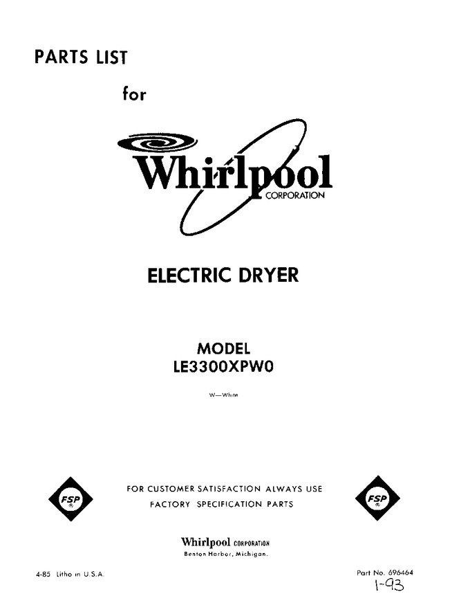 Diagram for LE3300XPW0