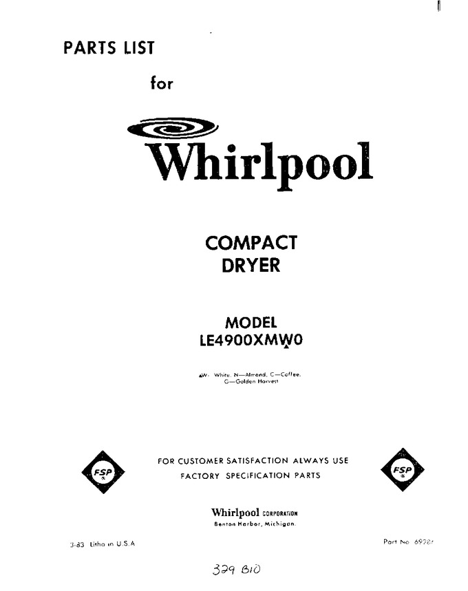 Diagram for LE4900XMW0