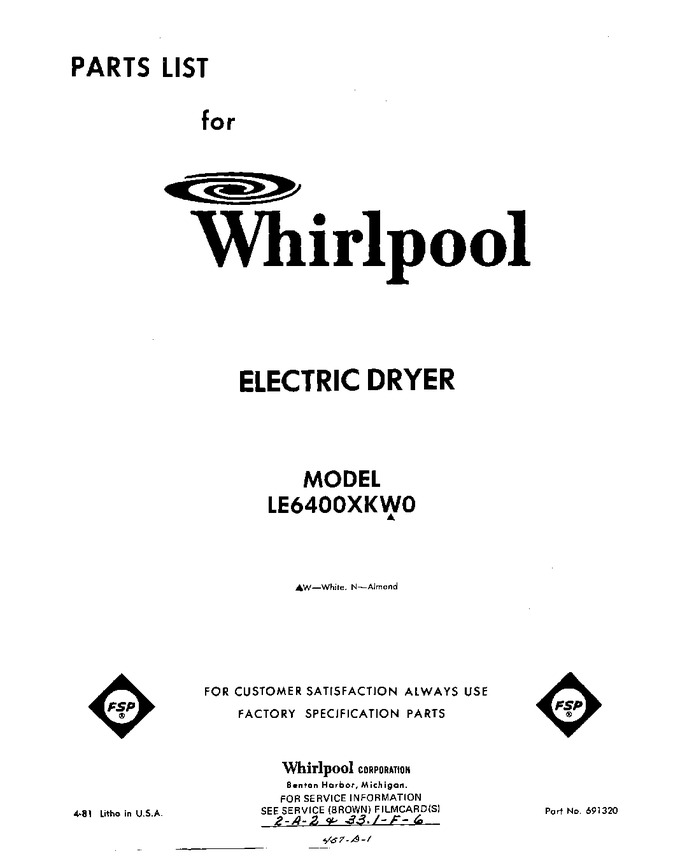 Diagram for LE6400XKW0