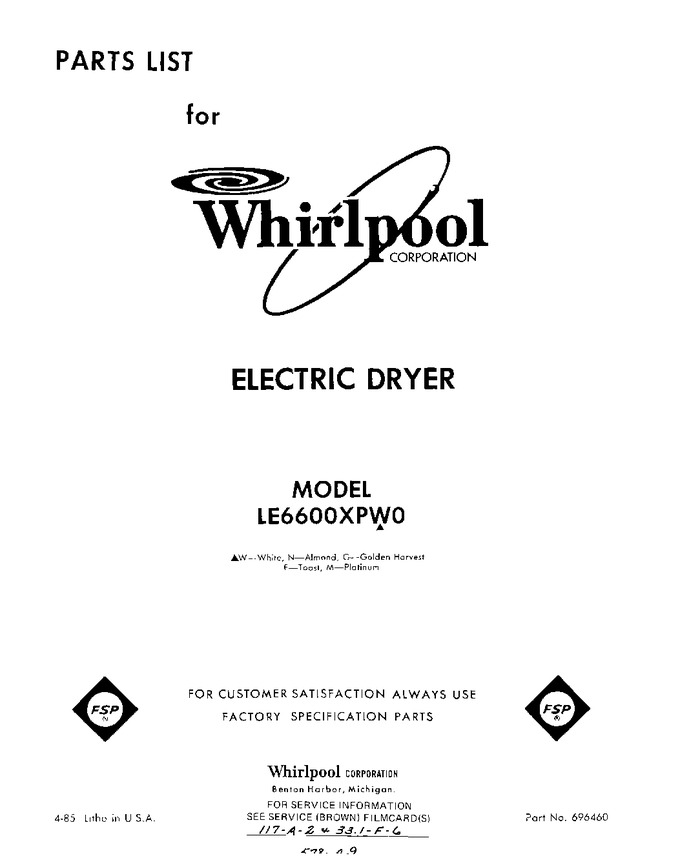 Diagram for LE6600XPW0