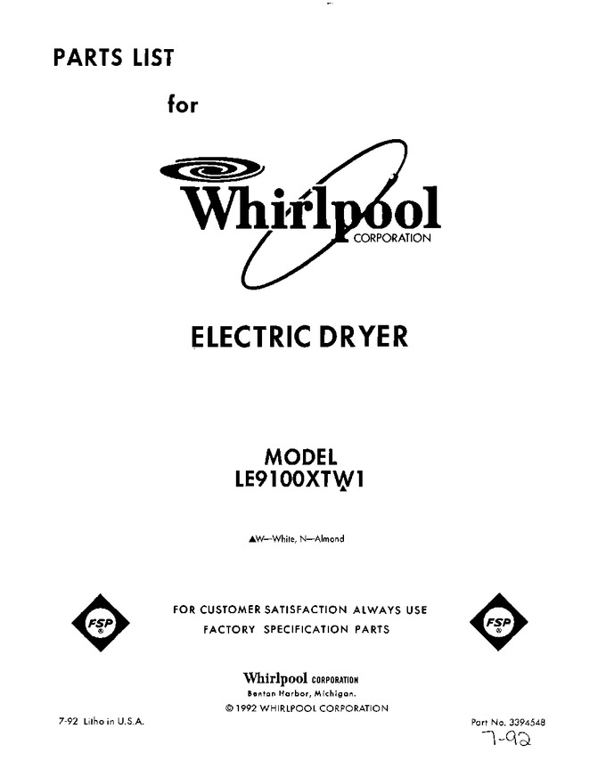 Diagram for LE9100XTW1