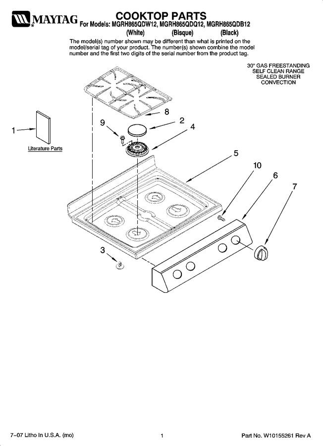 Diagram for MGRH865QDW12