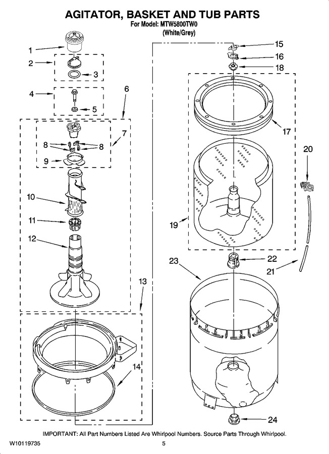 Diagram for MTW5800TW0