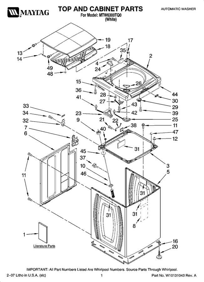 Diagram for MTW6300TQ0