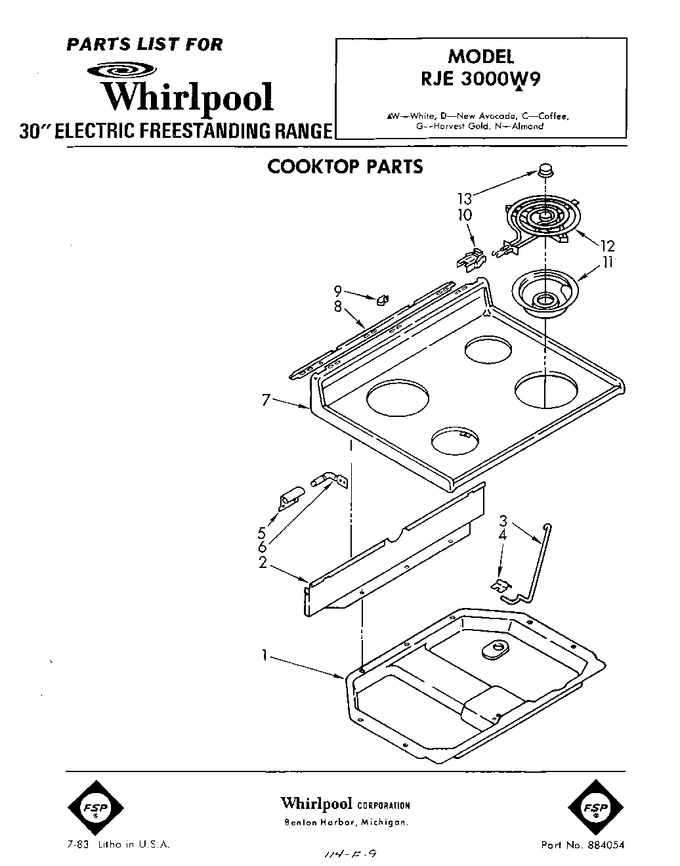 Diagram for RJE3000W9