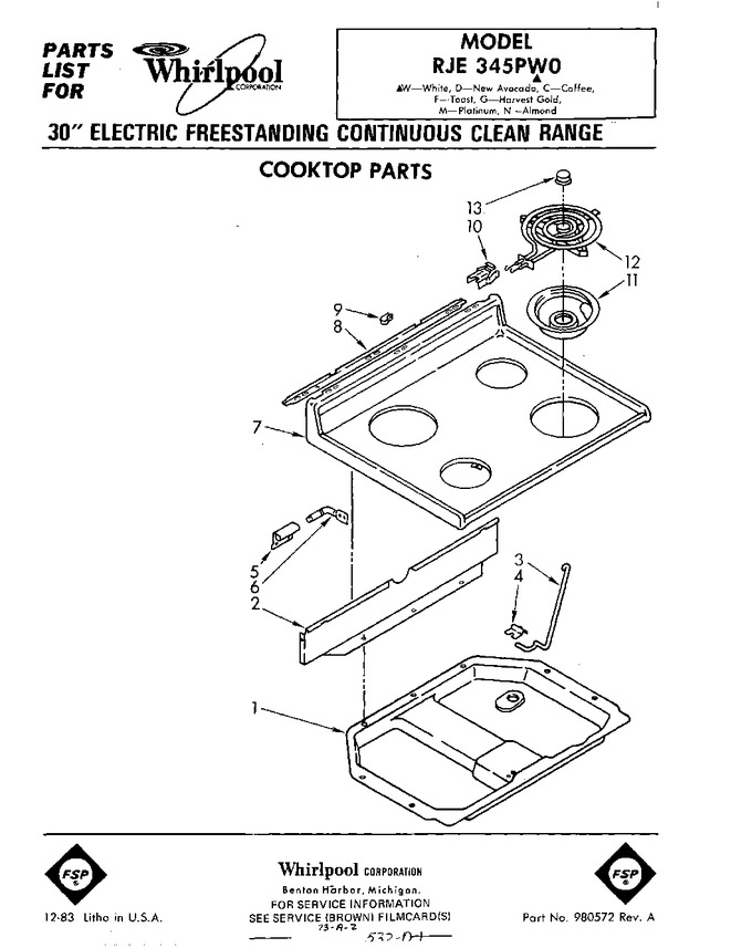 Diagram for RJE345PW0