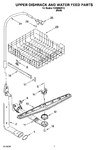 Diagram for 05 - Upper Dishrack And Water Feed Parts