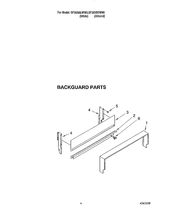 Diagram for SF305BEWW0