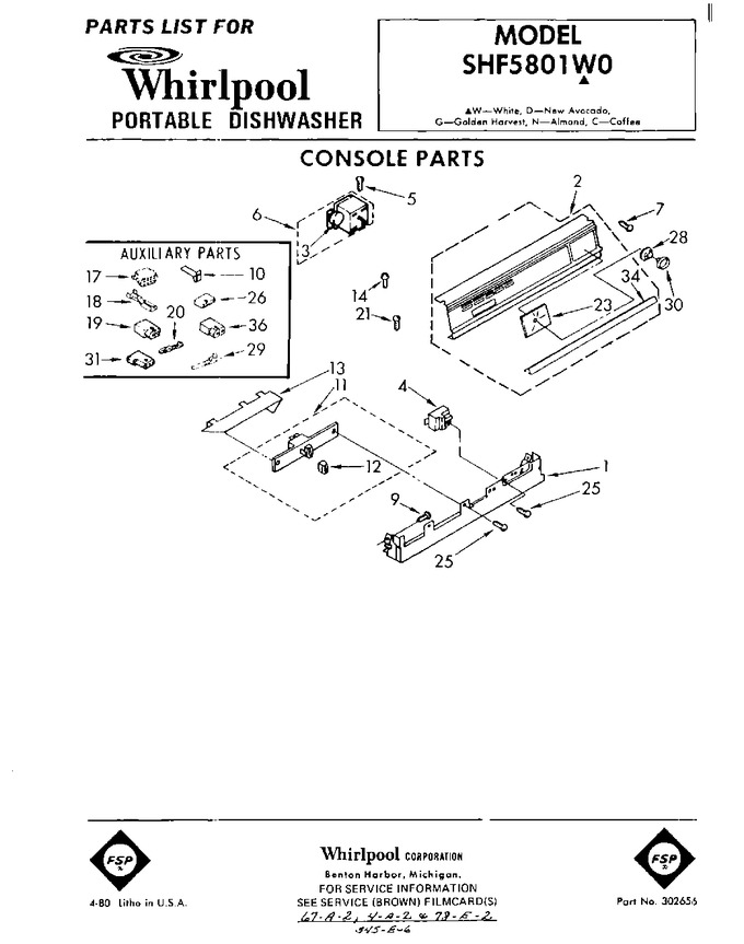 Diagram for SHF5801W0