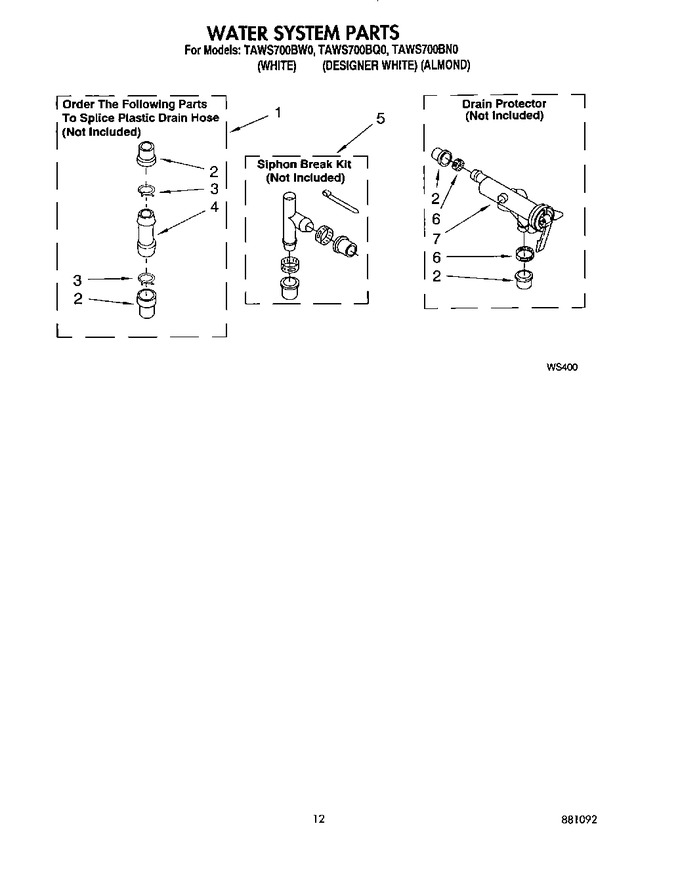 Diagram for TAWS700BW0