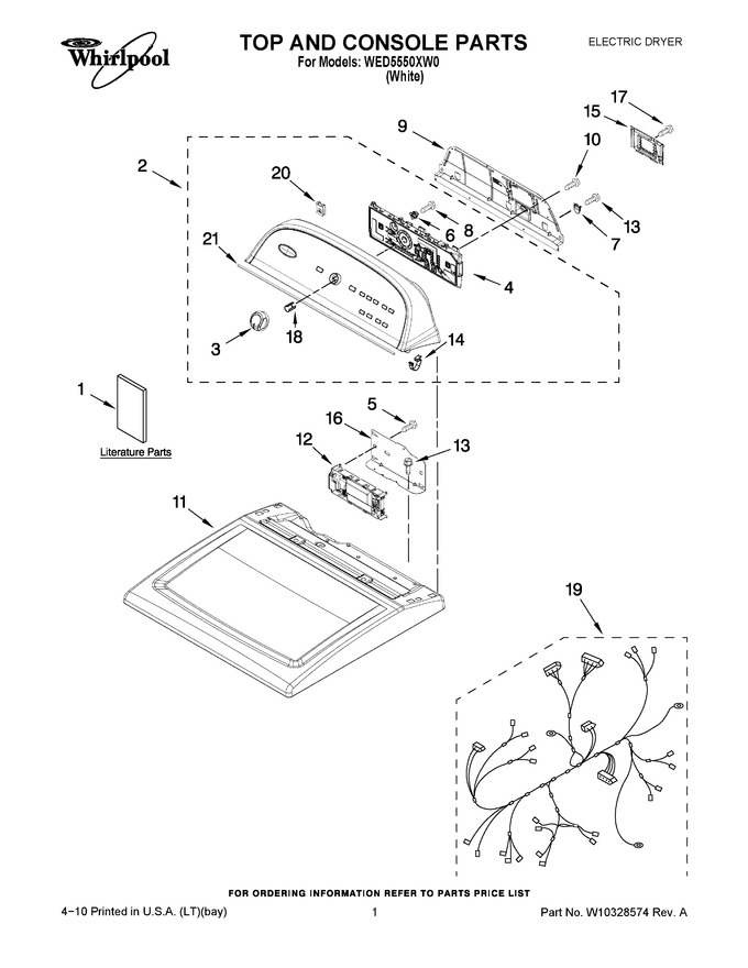 Diagram for WED5550XW0