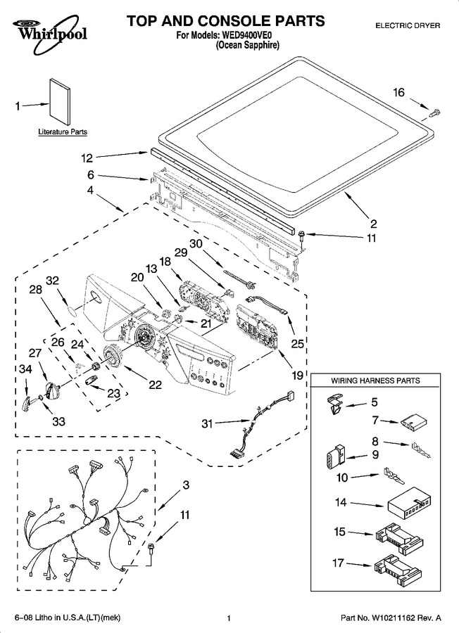 Diagram for WED9400VE0