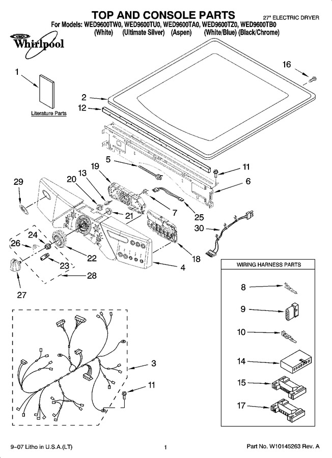 Diagram for WED9600TB0