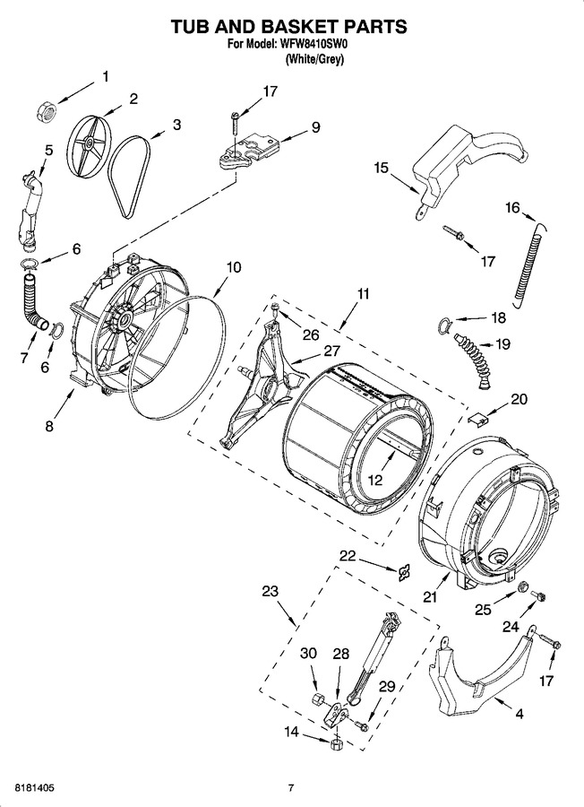 Diagram for WFW8410SW0