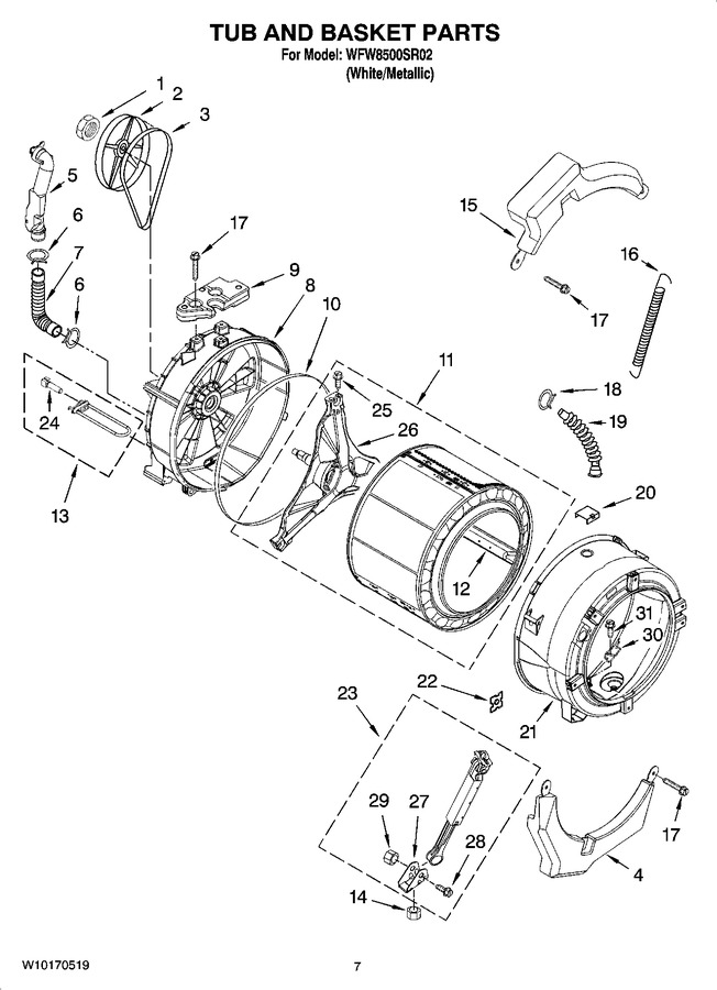 Diagram for WFW8500SR02