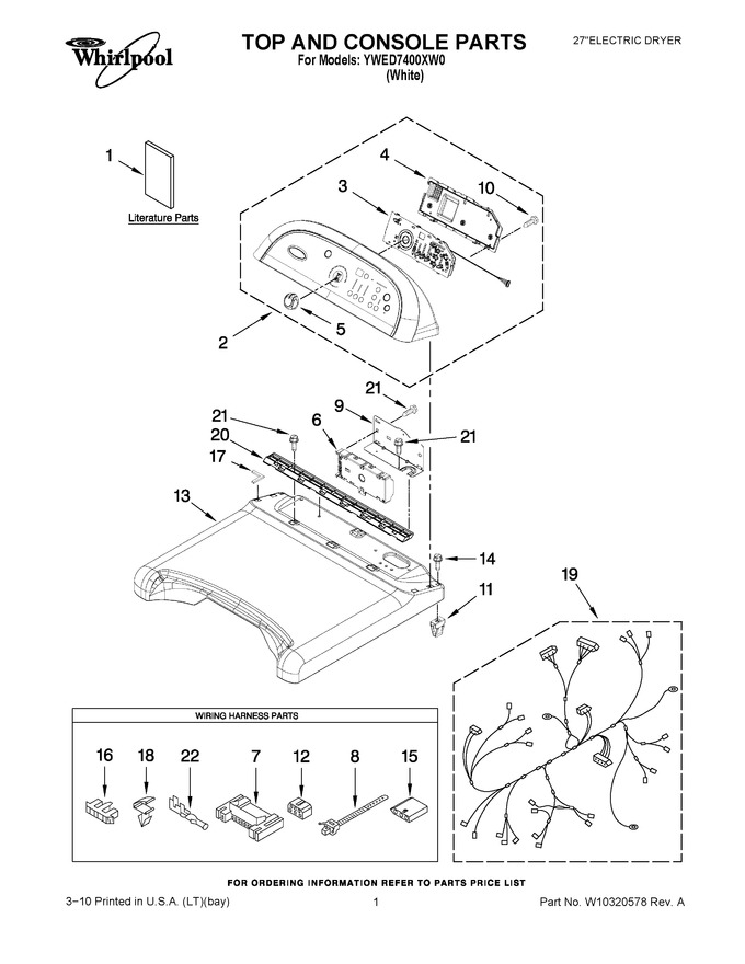 Diagram for YWED7400XW0