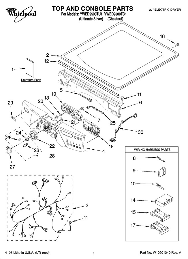 Diagram for YWED9500TC1