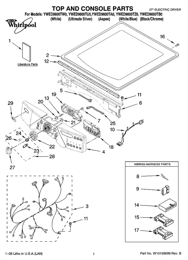 Diagram for YWED9600TB0