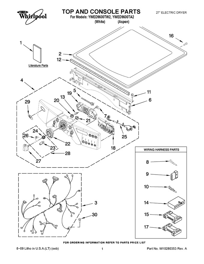 Diagram for YWED9600TA2