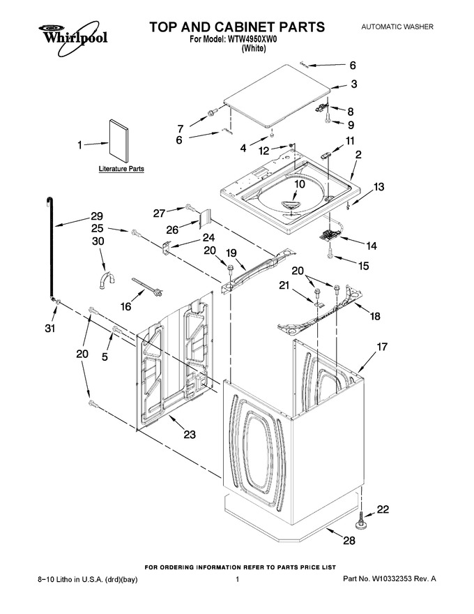 Diagram for WTW4950XW0