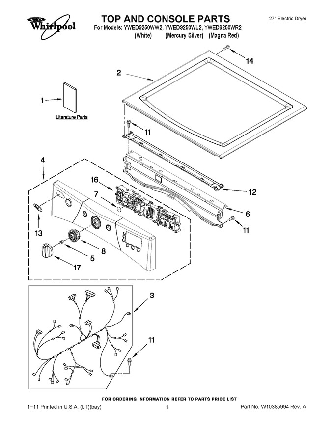 Diagram for YWED9250WL2