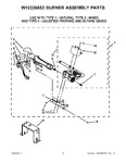 Diagram for 05 - W10336852 Burner Assembly Parts