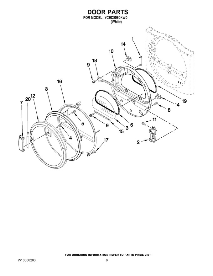 Diagram for YCED8990XW0