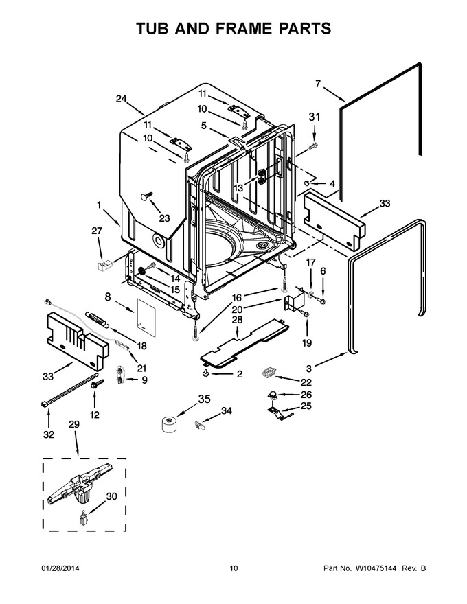 Diagram for KUDS30SXWH4