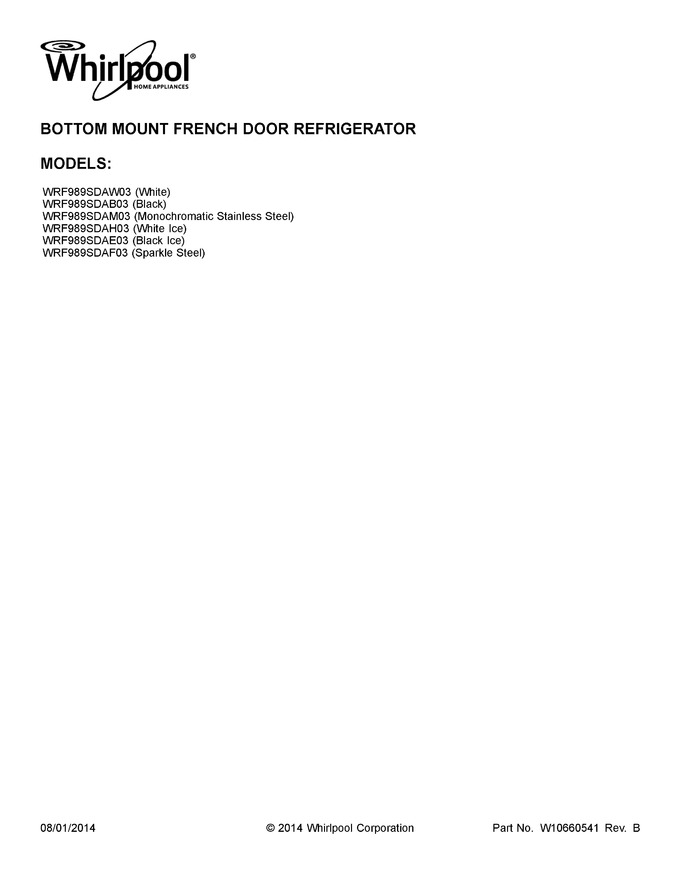 Diagram for WRF989SDAF03