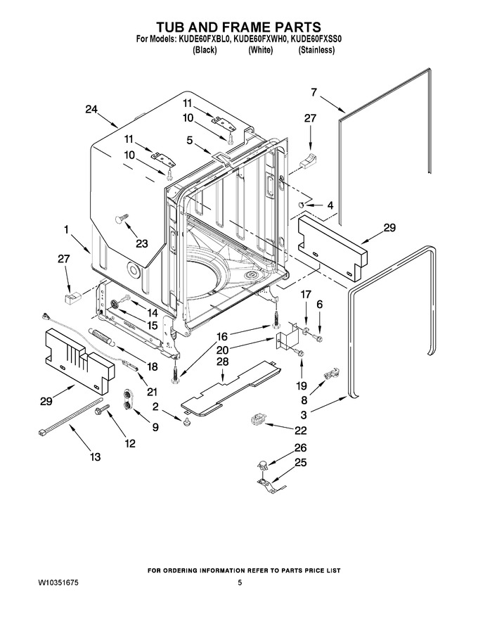 Diagram for KUDE60FXWH0