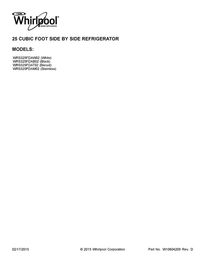 Diagram for WRS325FDAB02