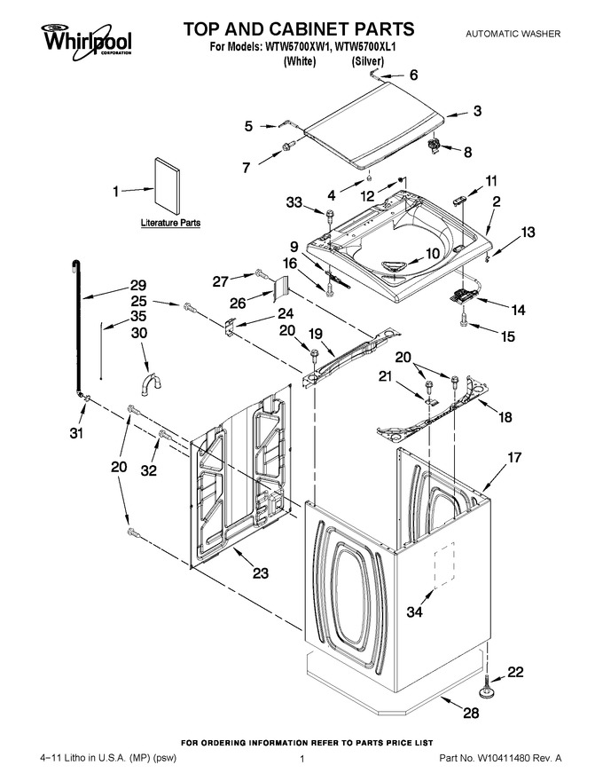 Diagram for WTW5700XW1