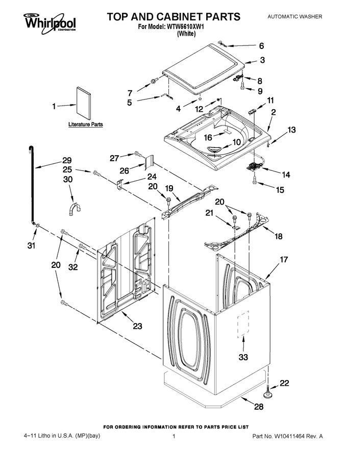 Diagram for WTW5610XW1