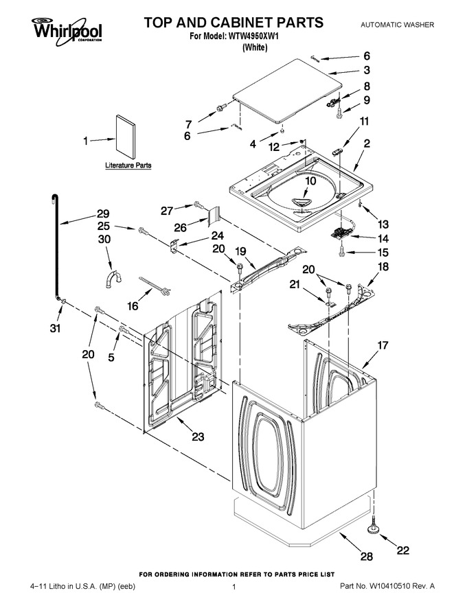 Diagram for WTW4950XW1