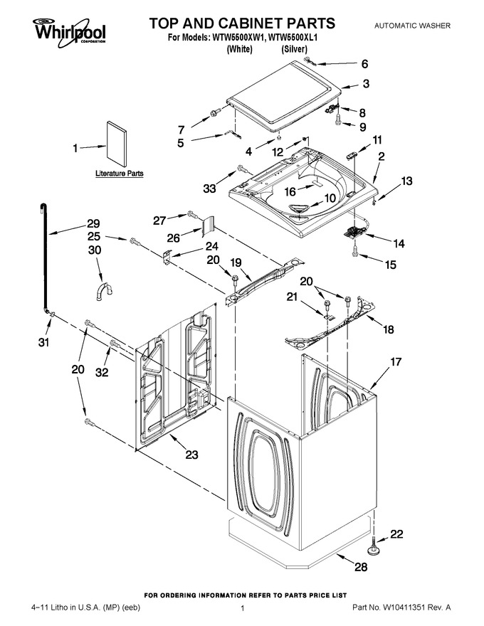 Diagram for WTW5500XW1