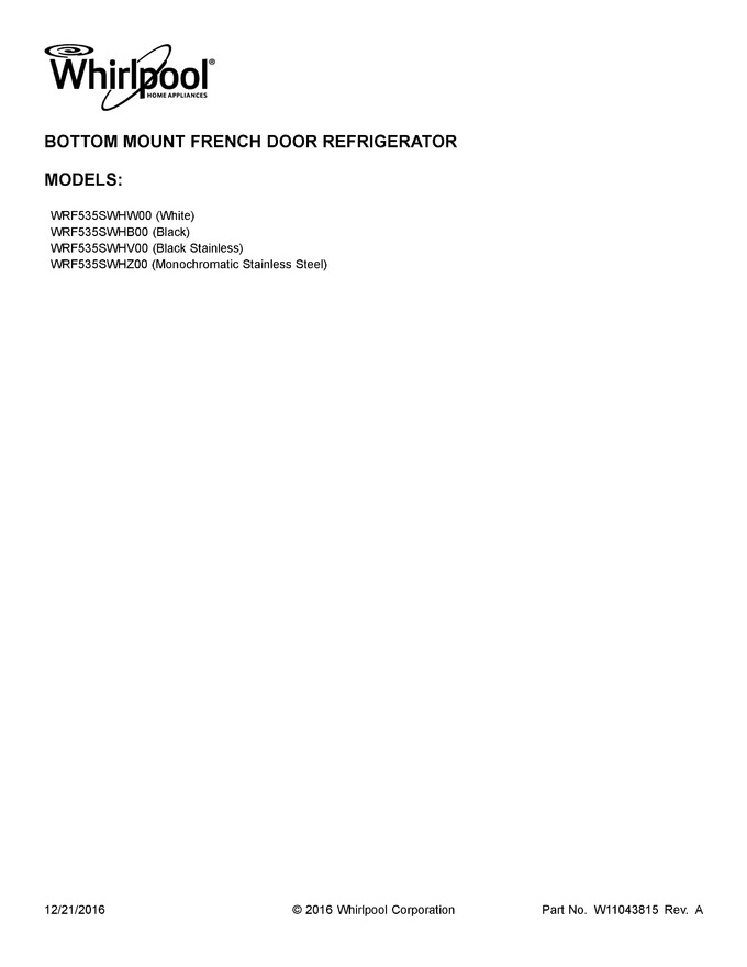 Diagram for WRF535SWHB00