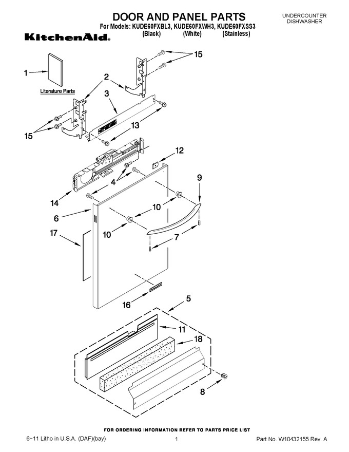 Diagram for KUDE60FXWH3