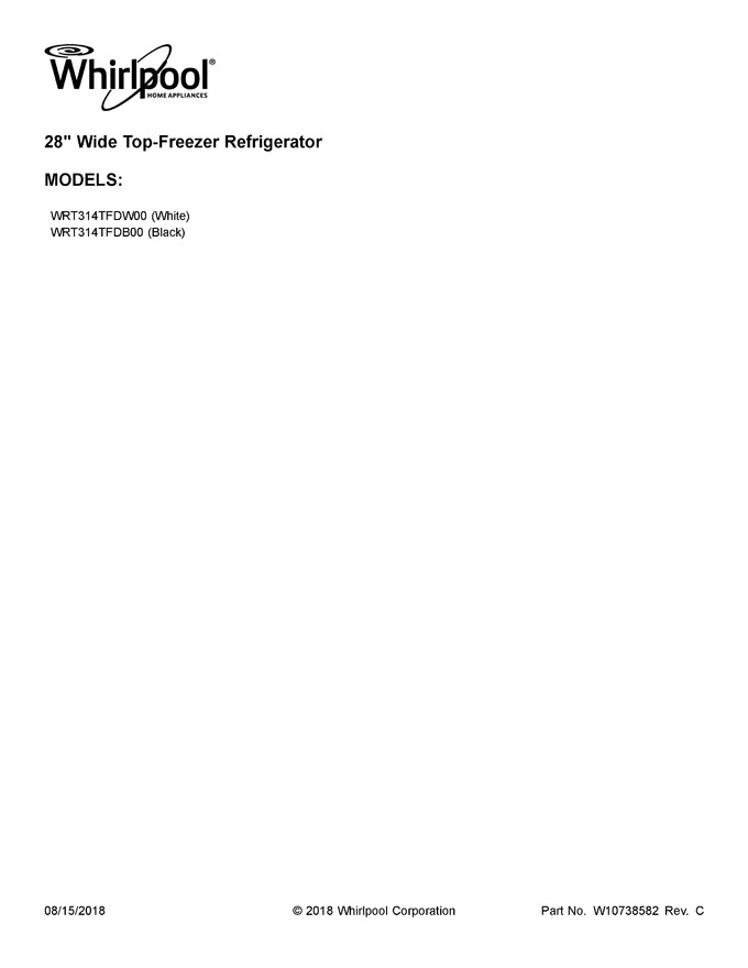 Diagram for WRT314TFDB00