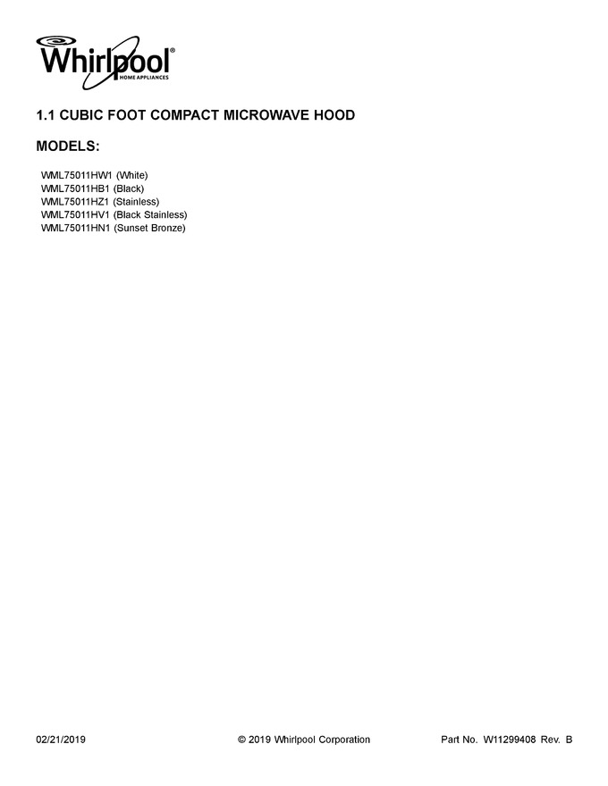 Diagram for WML75011HB1