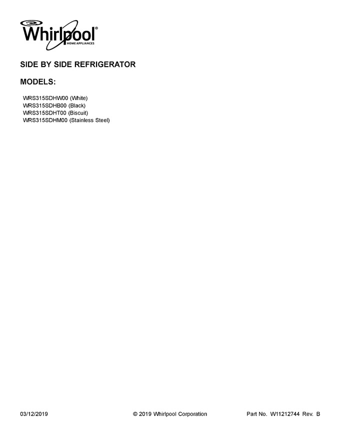 Diagram for WRS315SDHT00