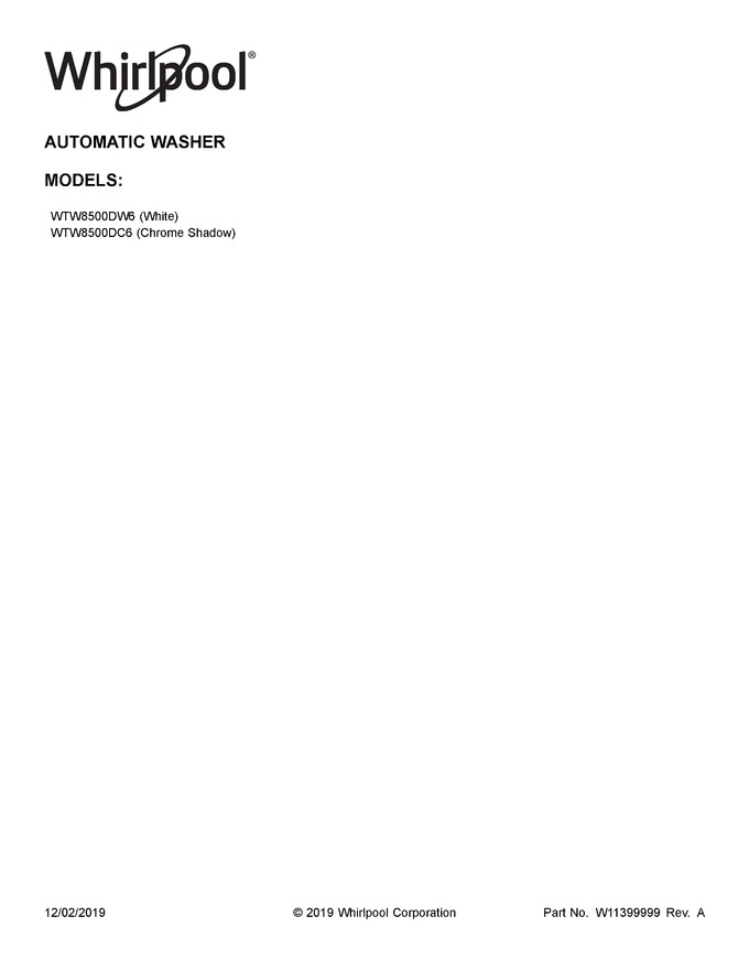 Diagram for WTW8500DC6