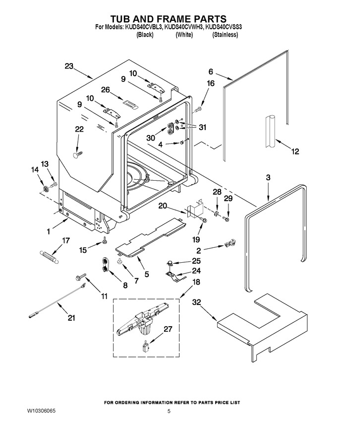 Diagram for KUDS40CVWH3