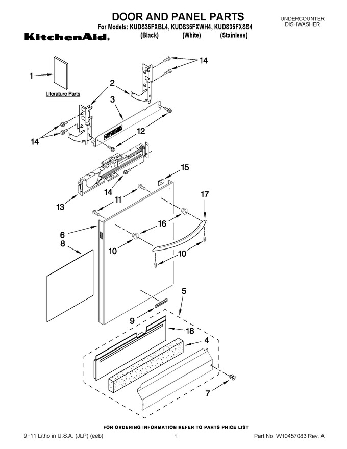 Diagram for KUDS35FXWH4