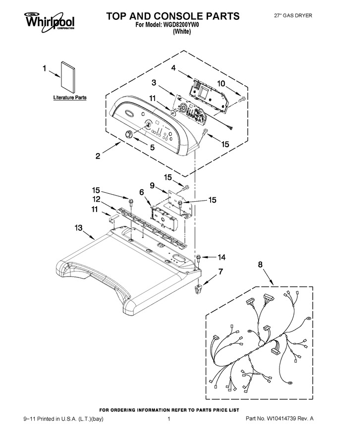 Diagram for WGD8200YW0